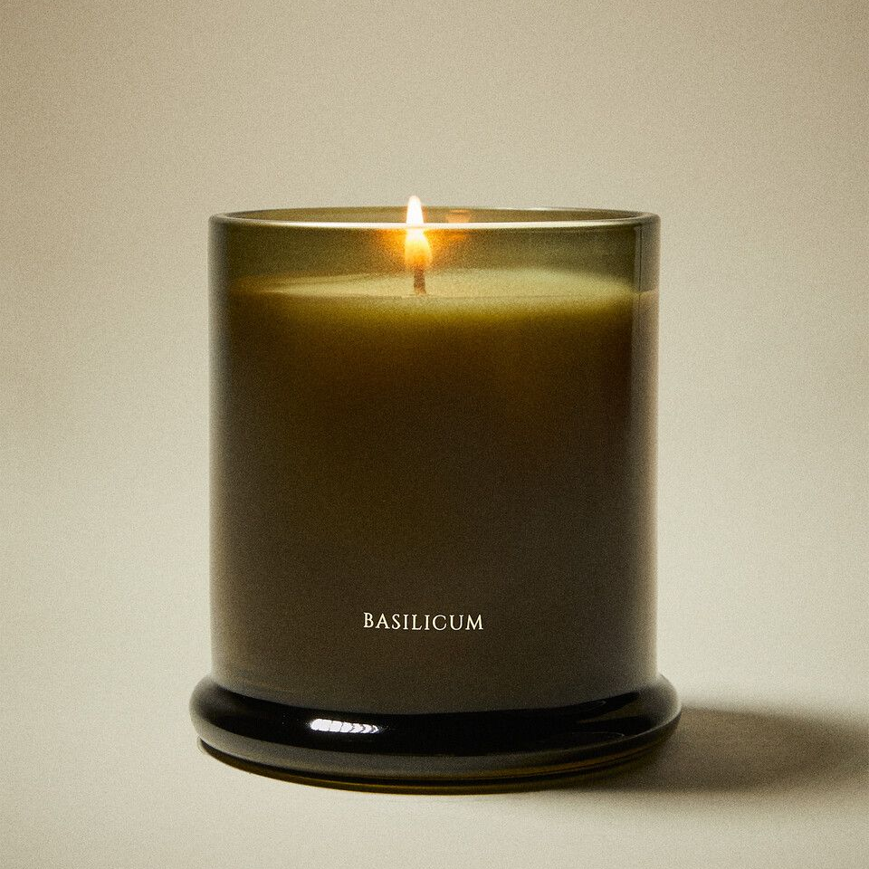 Basilicum Green Glass Scented Candle