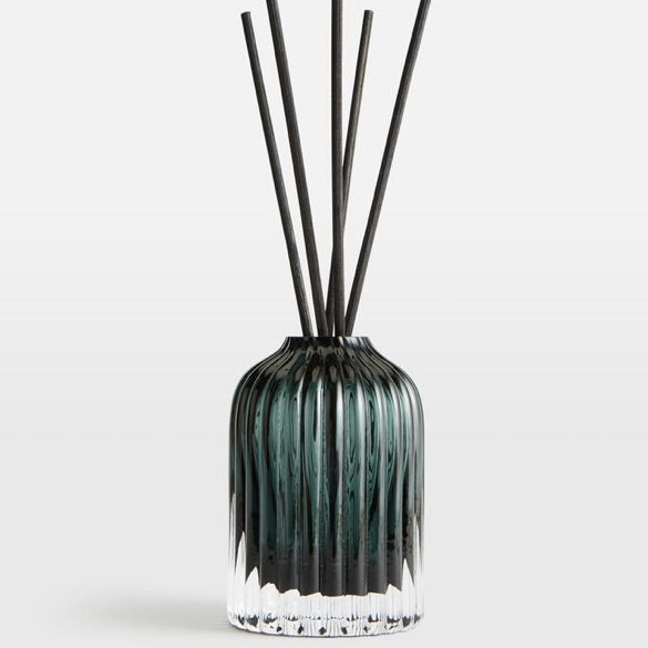 Ribbed Green Glass Reed Diffuser